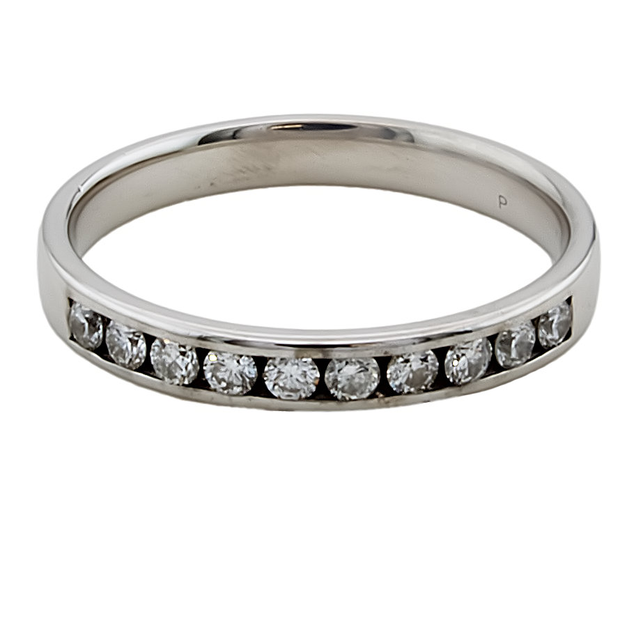 18ct White Gold Diamond 0.30cts Half Eternity Ring size Q